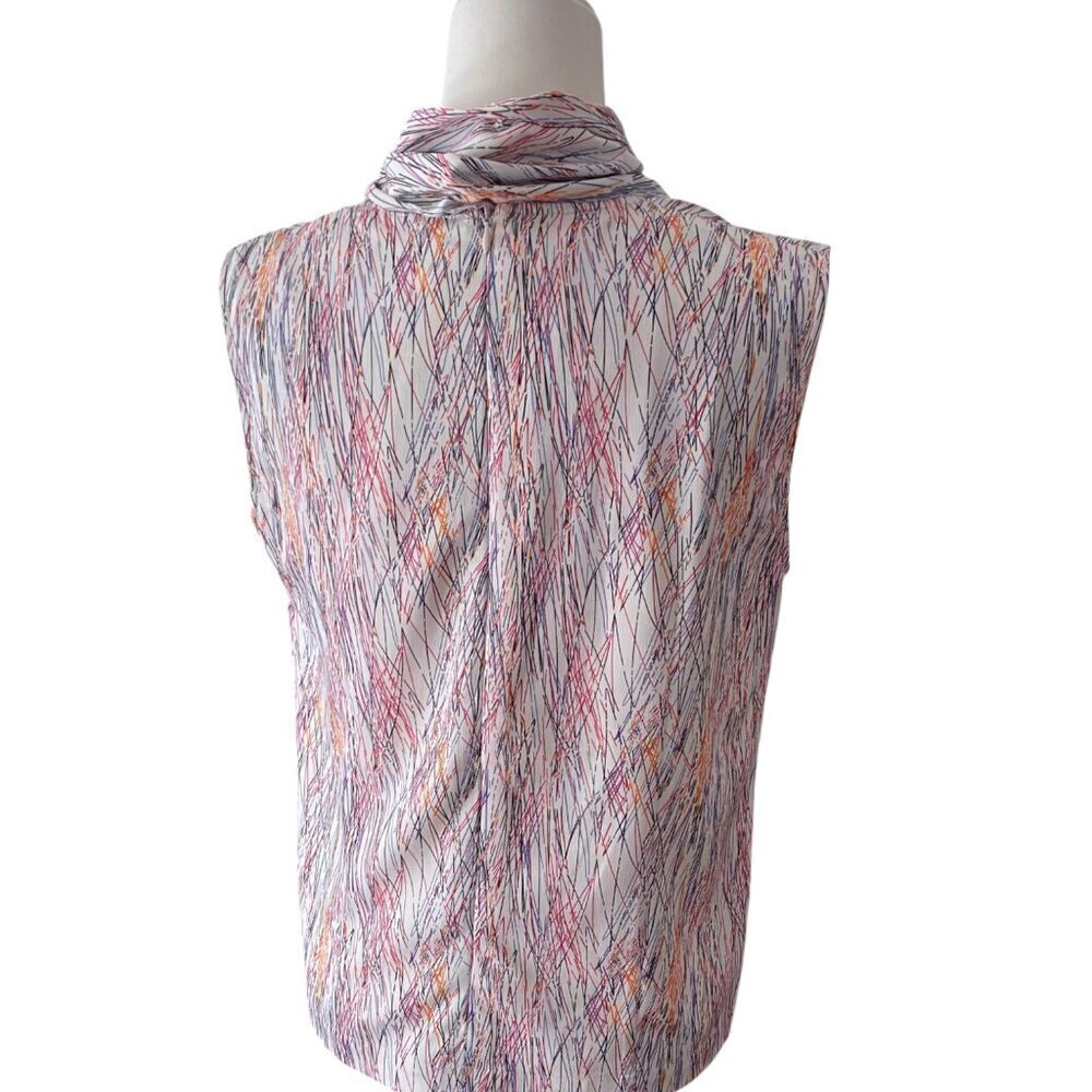 Ripetta 100% Silk Sleeveless Tie Neck Suit Top Womens Large - Picture 3 of 6